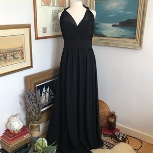 Hayley Paige Occasions Black Halter Evening Gown (Size: 12)